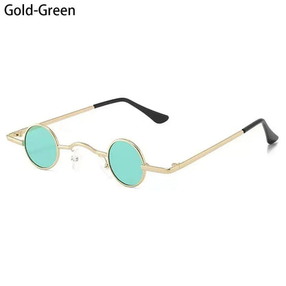 Small Round Rock Punk Sunglasses – Ultra Metal Frame Hip Hop Shades
