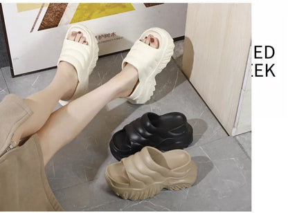 Women’s Platform Wedge Sandals – Open-Toe Summer Slides