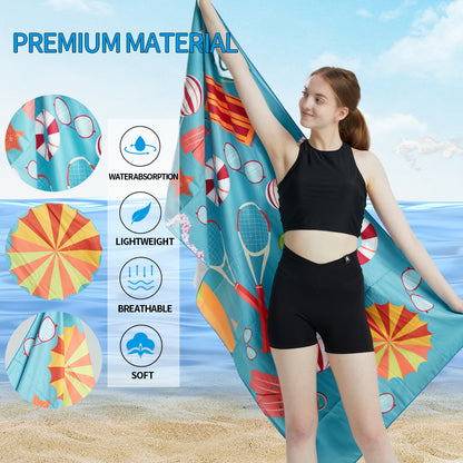 Large Microfiber Beach Towel – Quick-Dry & Sand-Free