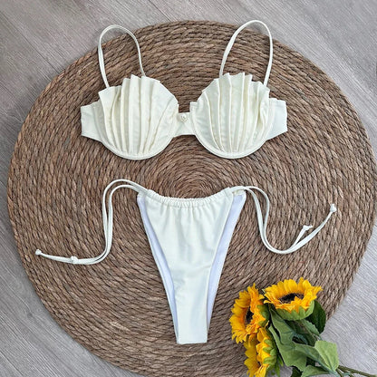 Sexy Shell Micro Bikini Set – 2025 Brazilian Thong Swimsuit for Women