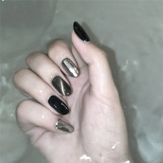Flower French Almond No. 48 press-on nails