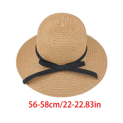 Summer Straw Hat – Wide Brim Foldable Beach Sun Hat for Women