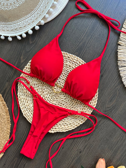 Sexy Halter Bikini Set – Brazilian Thong Swimwear