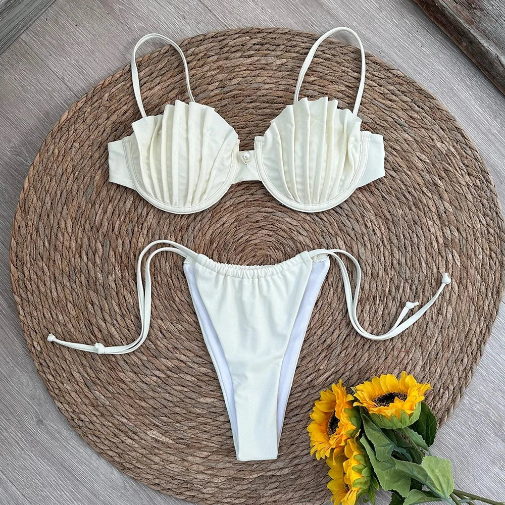 Sexy Shell Micro Bikini Set – 2025 Brazilian Thong Swimsuit for Women