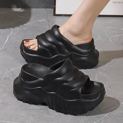 Women’s Platform Wedge Sandals – Open-Toe Summer Slides