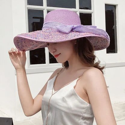 Korean Style Summer Straw Hat – Large Brim Sun Protection Beach Hat