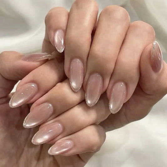 Nude Cat Eye French No. 19 press-on nails