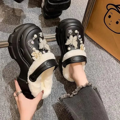 Women’s Waterproof Platform Clogs – Designer Sandals with Charms