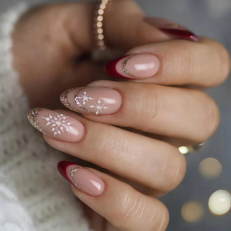 Holiday Glitter Almond No. 25 press-on nails