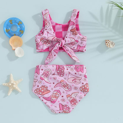 Toddler Girls Swimsuit – Cute Cartoon Bikini Set (1-4 Years)