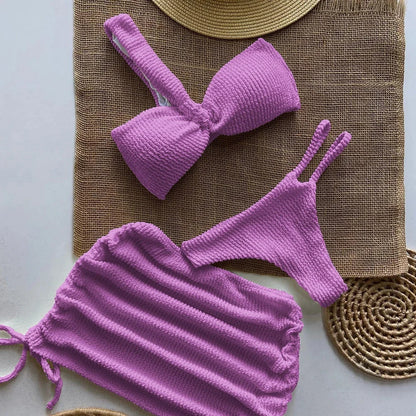 Sexy 3-Piece Micro Bikini Set – Brazilian Thong Swimsuit for Women 2025