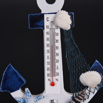 Wooden Anchor Thermometer – Nautical Wall Decor