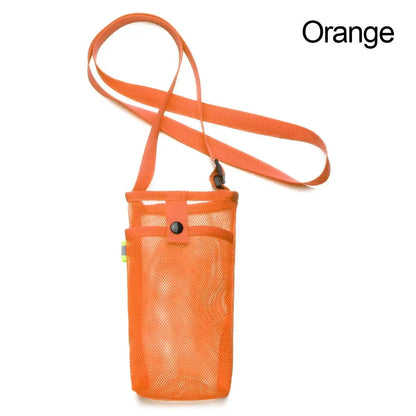 Sport Bottle Holder – Mesh Sleeve with Strap & Phone Pocket for Outdoor Use