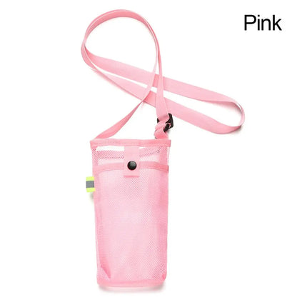 Sport Bottle Holder – Mesh Sleeve with Strap & Phone Pocket for Outdoor Use