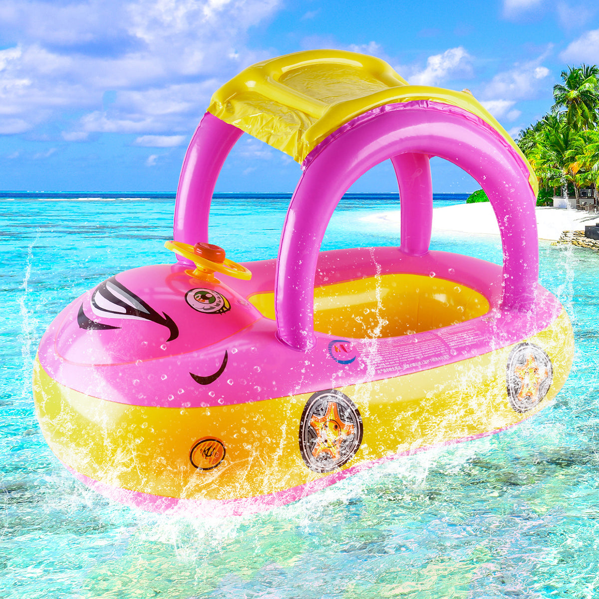 Large Car Pool Float Car-Shaped Toddler Pool Float – Fun Swim Floatie for Kids – Ceeprints