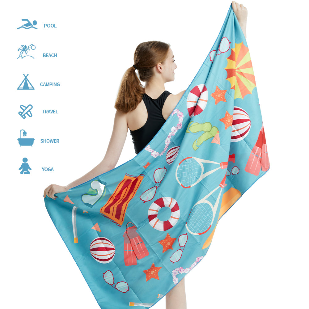 Large Microfiber Beach Towel – Quick-Dry & Sand-Free