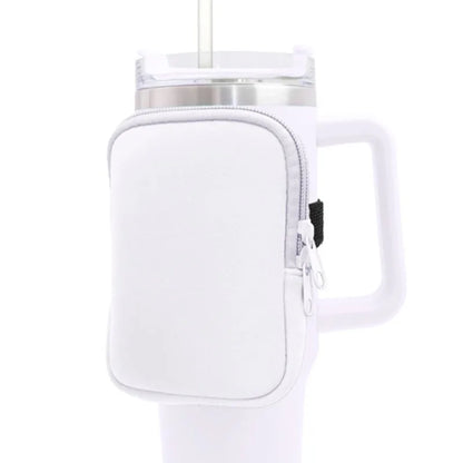 Water Bottle Pouch – Neoprene Caddy for 20/30/40oz Stanley Cup, Holds Cards & Essentials