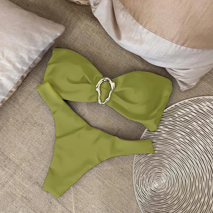 Sexy Push-Up Bandeau Bikini – Brazilian Thong Micro Swimsuit for Women