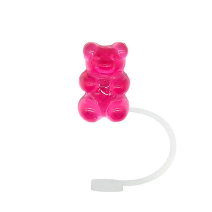 1PC Bear Straw Tip Cover – 10mm Dust-Proof Silicone Topper for 30/40oz Tumblers