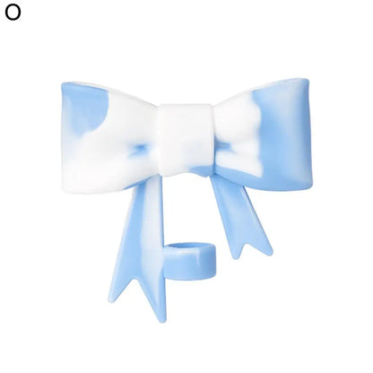 Lovely Bow Straw Covers – Reusable Silicone Toppers for 30/40oz Tumbler