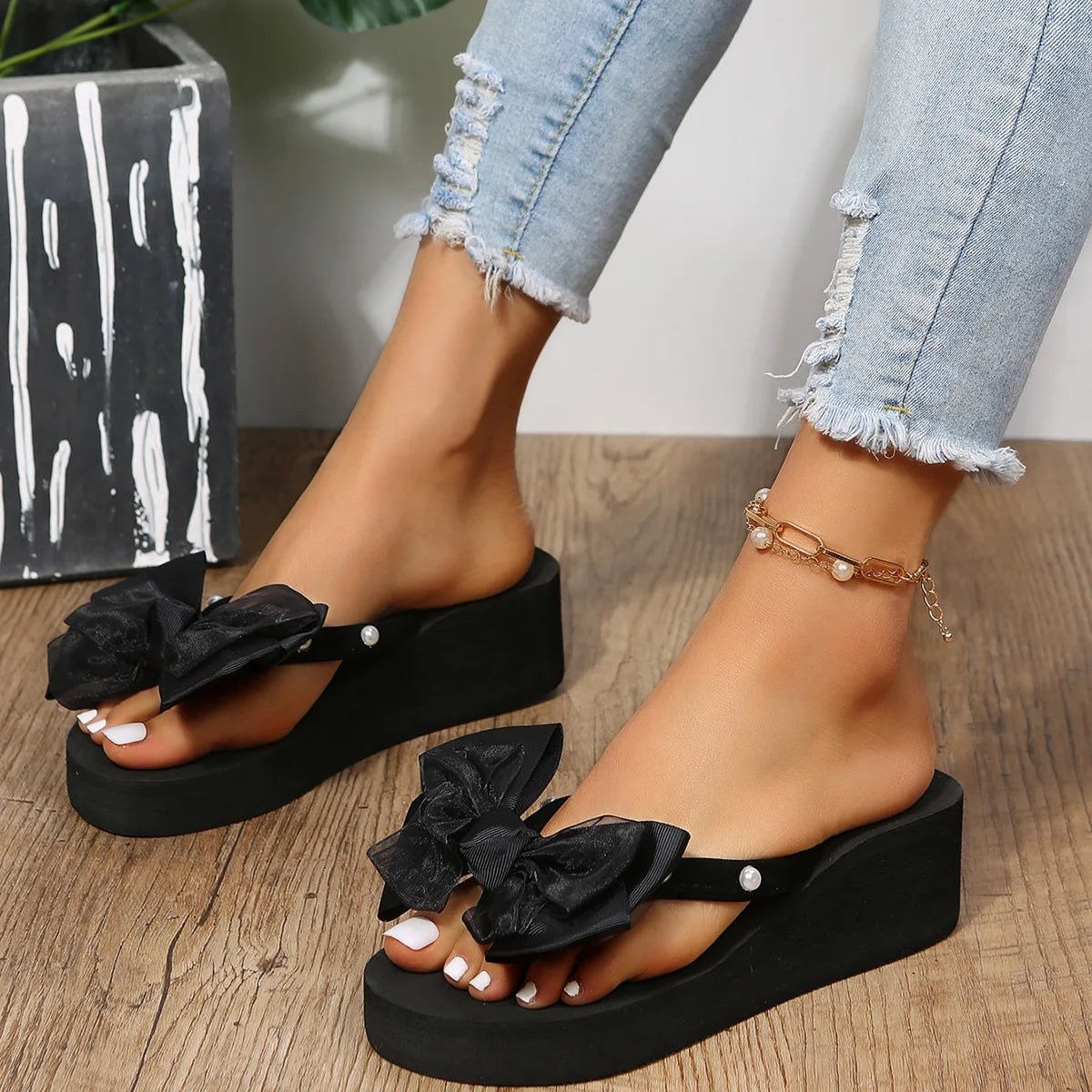 Ceeprints Women's Platform Flip-Flops