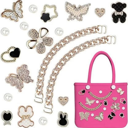 Beach Bag Charms – Pearls, Love, Butterfly & Chain for Simply Southern