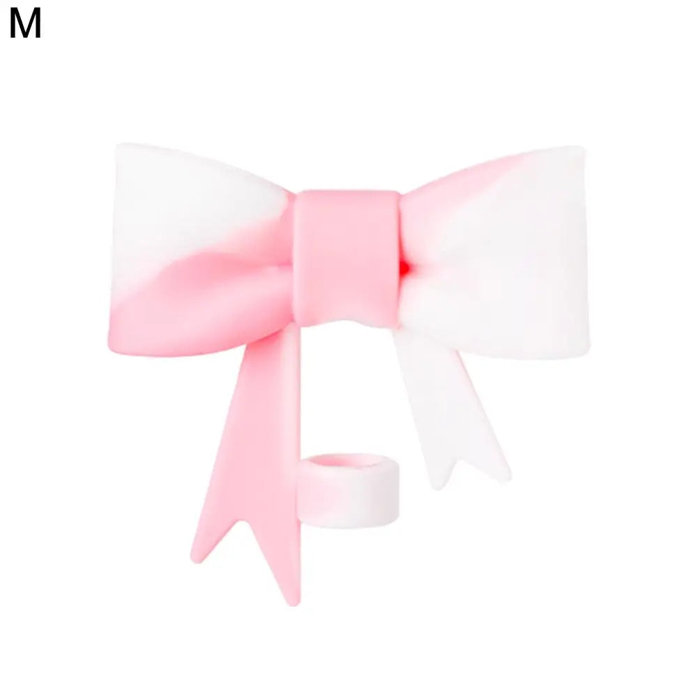 Lovely Bow Straw Covers – Reusable Silicone Toppers for 30/40oz Tumbler