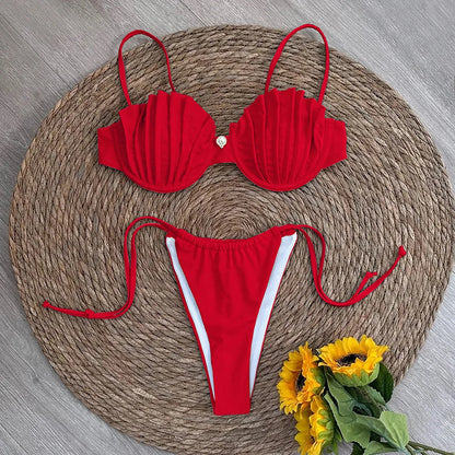 Sexy Shell Micro Bikini Set – 2025 Brazilian Thong Swimsuit for Women