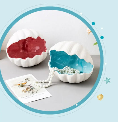 Ceramic Sea Shell Jewelry Tray – Elegant Decorative Storage