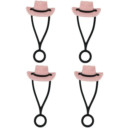 Silicone Cowboy Hat Straw Covers – Cap Compatible for 30/40oz Tumbler, Cowgirl Topper Lid Accessories