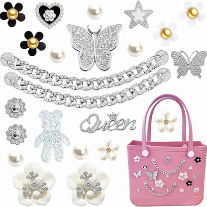 Beach Bag Charms – Pearls, Love, Butterfly & Chain for Simply Southern