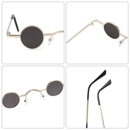 Small Round Rock Punk Sunglasses – Ultra Metal Frame Hip Hop Shades