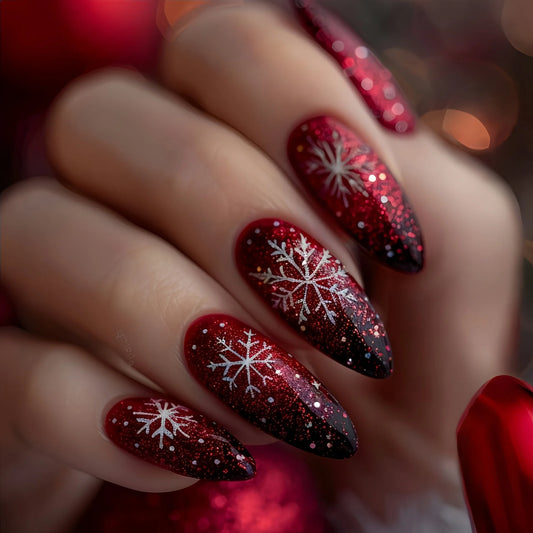 Holiday Glitter Almond No. 05 press-on nails