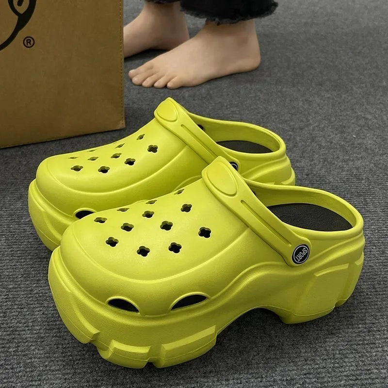 Women’s Waterproof Platform Clogs – Designer Sandals with Charms