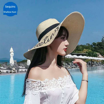 Straw Hat Women's Summer Seaside Travel Vacation Big Brim