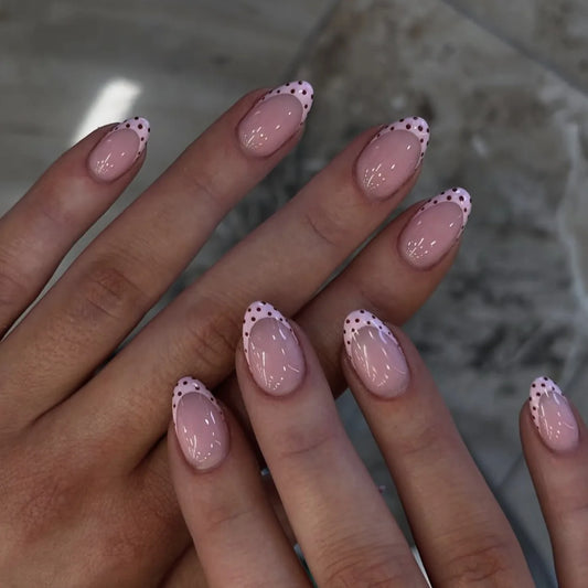 Flower French Almond No. 29 press-on nails