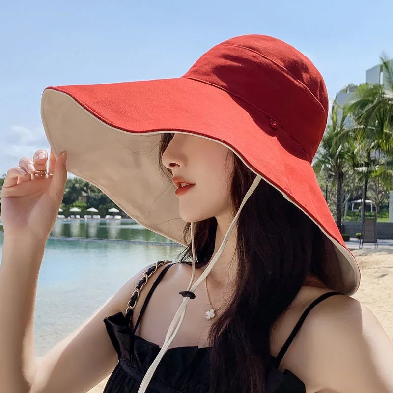 Wide Brim UPF 50+ Sun Hat – Women's Anti-UV Protection Beach & Hiking Hat