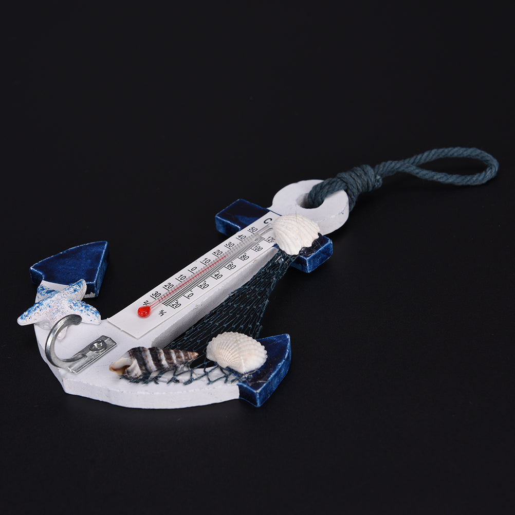 Wooden Anchor Thermometer – Nautical Wall Decor