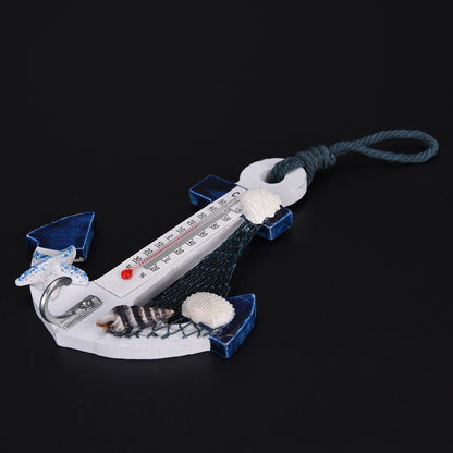 Wooden Anchor Thermometer – Nautical Wall Decor