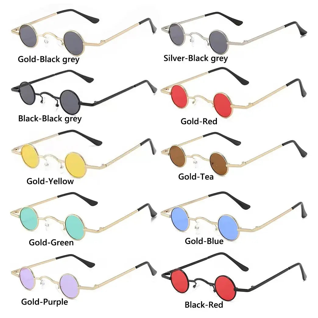 Small Round Rock Punk Sunglasses – Ultra Metal Frame Hip Hop Shades