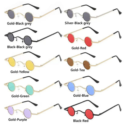 Small Round Rock Punk Sunglasses – Ultra Metal Frame Hip Hop Shades