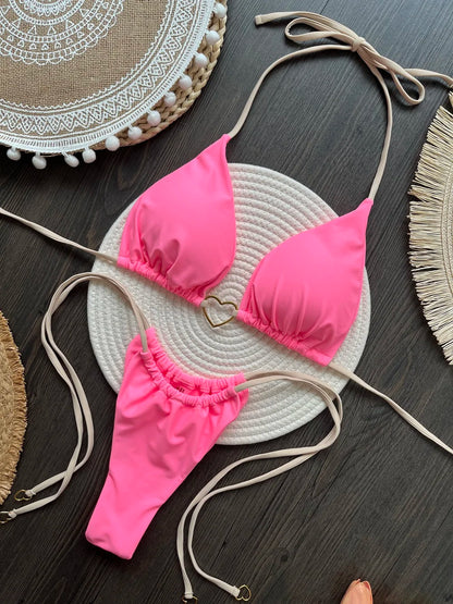 Sexy Halter Bikini Set – Brazilian Thong Swimwear
