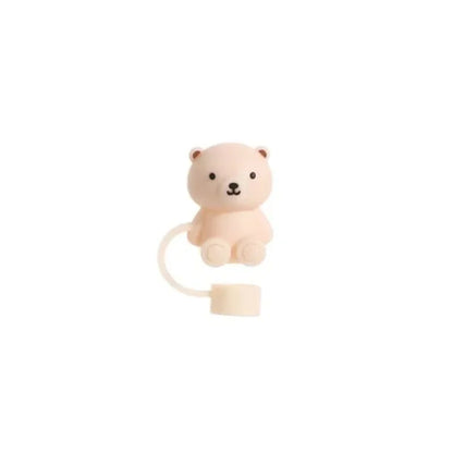 1PC Bear Straw Tip Cover – 10mm Dust-Proof Silicone Topper for 30/40oz Tumblers
