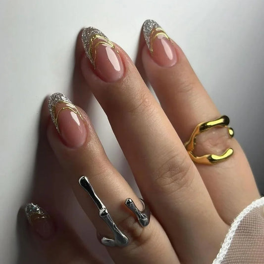Metallic Cat Eye Almond No. 17 press-on nails