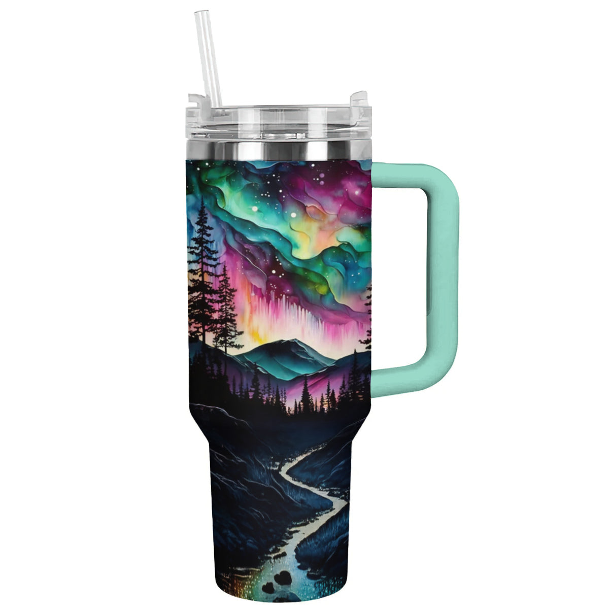 Ceeprints Tumbler Alcohol Ink Northern Lights