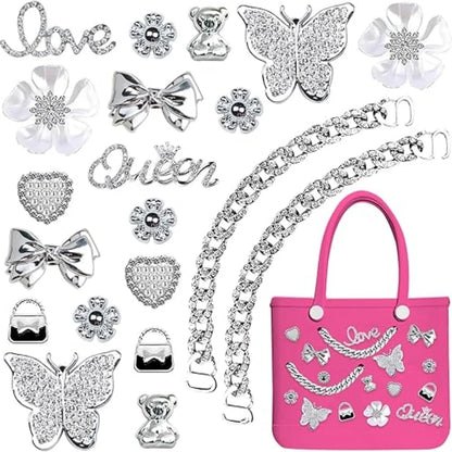 Beach Bag Charms – Pearls, Love, Butterfly & Chain for Simply Southern