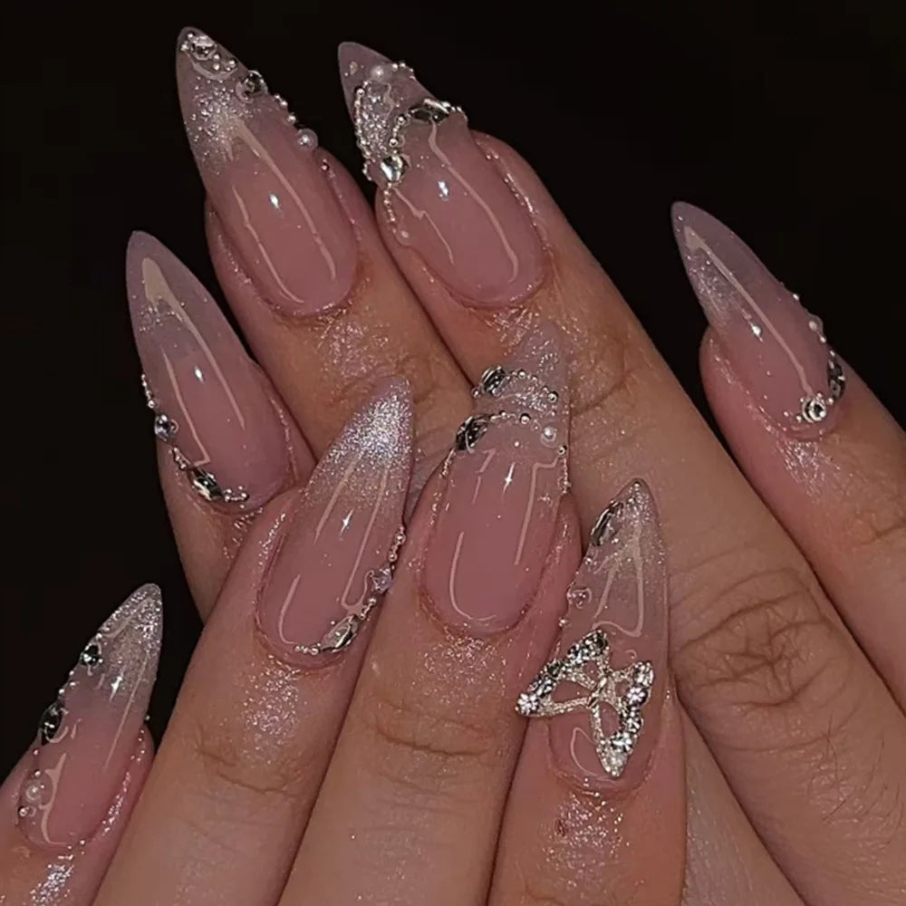 Metallic Cat Eye Almond No. 14 press-on nails