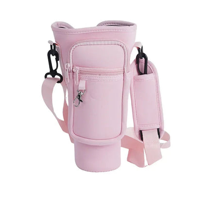 40oz Crossbody Cup Bag – Insulated Diving Fabric with Detachable Strap for Outdoor & Travel