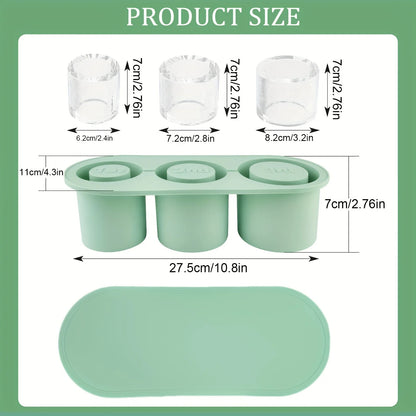 Silicone Ice Mold with Lid – Cylinder Shape for Tumblers, Freezer Bin for Drinks & Cocktails