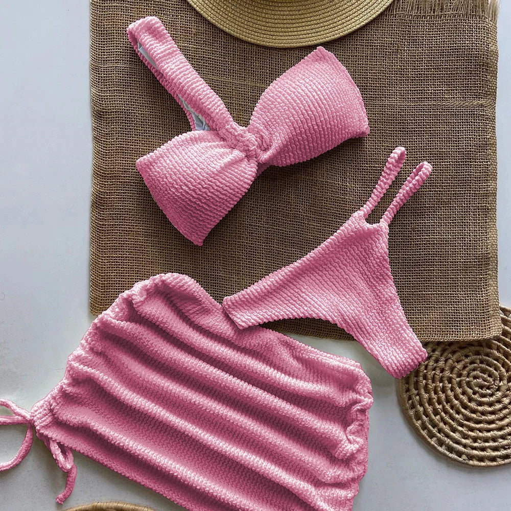 Sexy 3-Piece Micro Bikini Set – Brazilian Thong Swimsuit for Women 2025